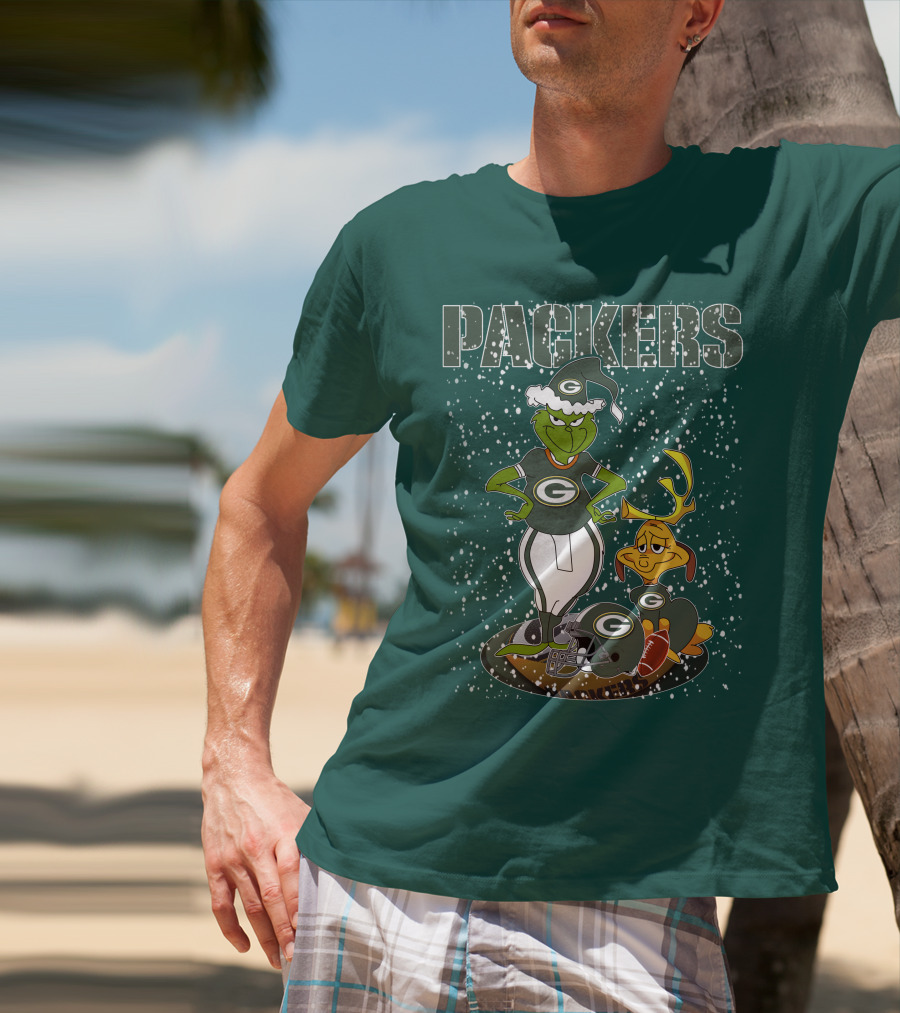 Grinch Packers Christmas Football T-Shirt