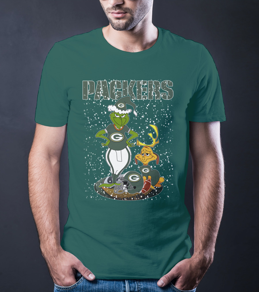 Grinch Packers Christmas Football T-Shirt