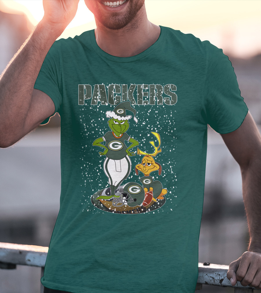 Grinch Packers Christmas Football T-Shirt