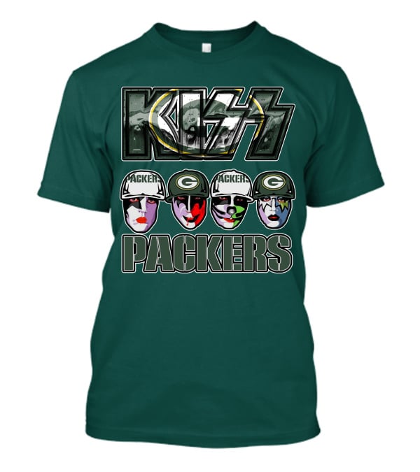Kiss Packers Green Bay Fan Faces T-Shirt