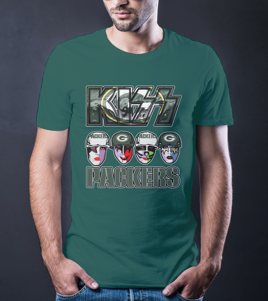 Kiss Packers Green Bay Fan Faces T-Shirt