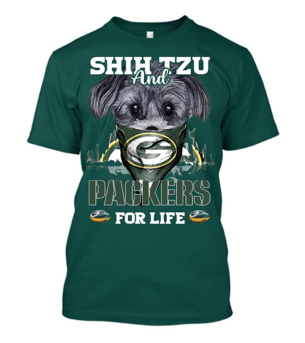 Shih Tzu And Packers For Life T-Shirt