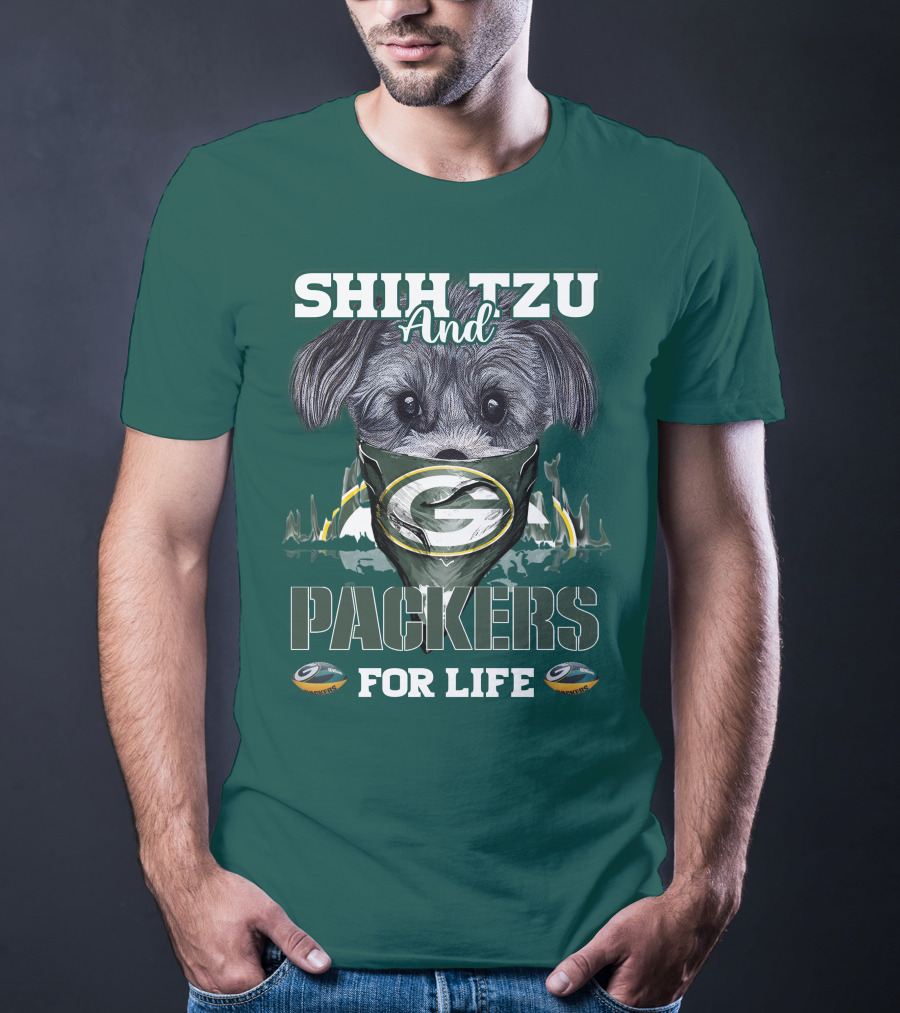 Shih Tzu And Packers For Life T-Shirt
