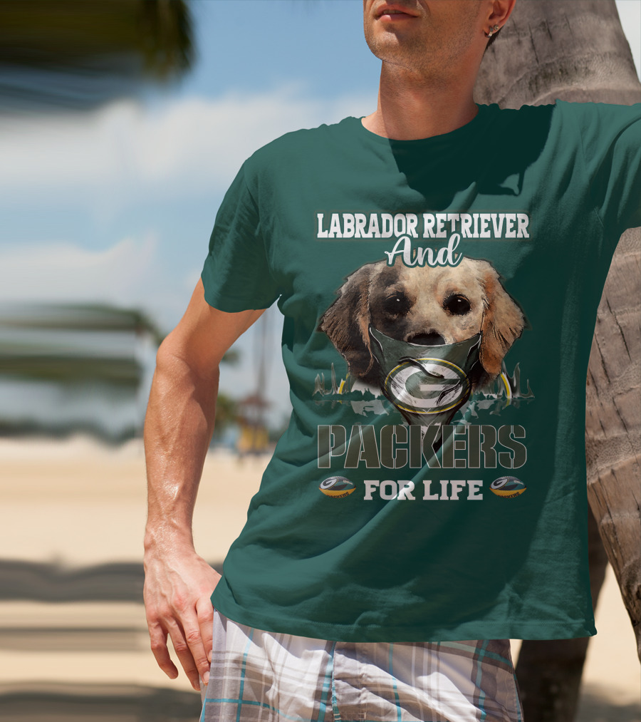 Labrador Retriever And Packers For Life Green Bay Packers T-Shirt