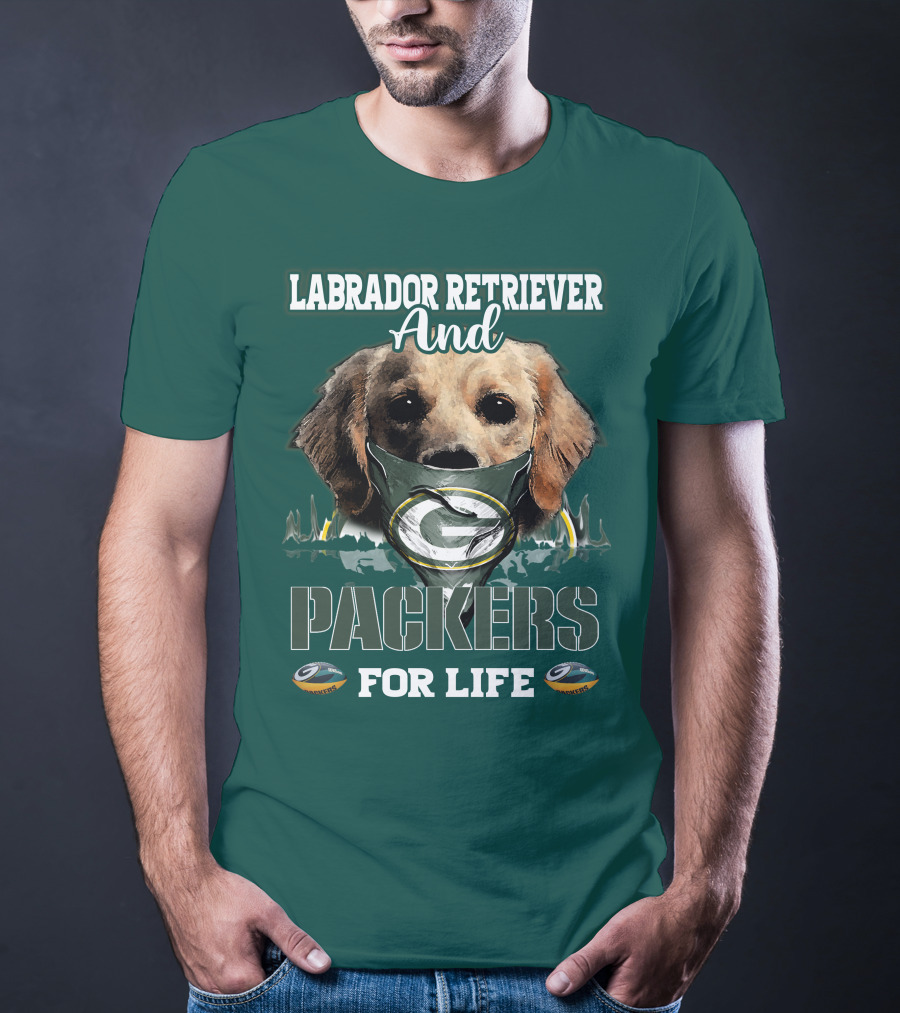 Labrador Retriever And Packers For Life Green Bay Packers T-Shirt