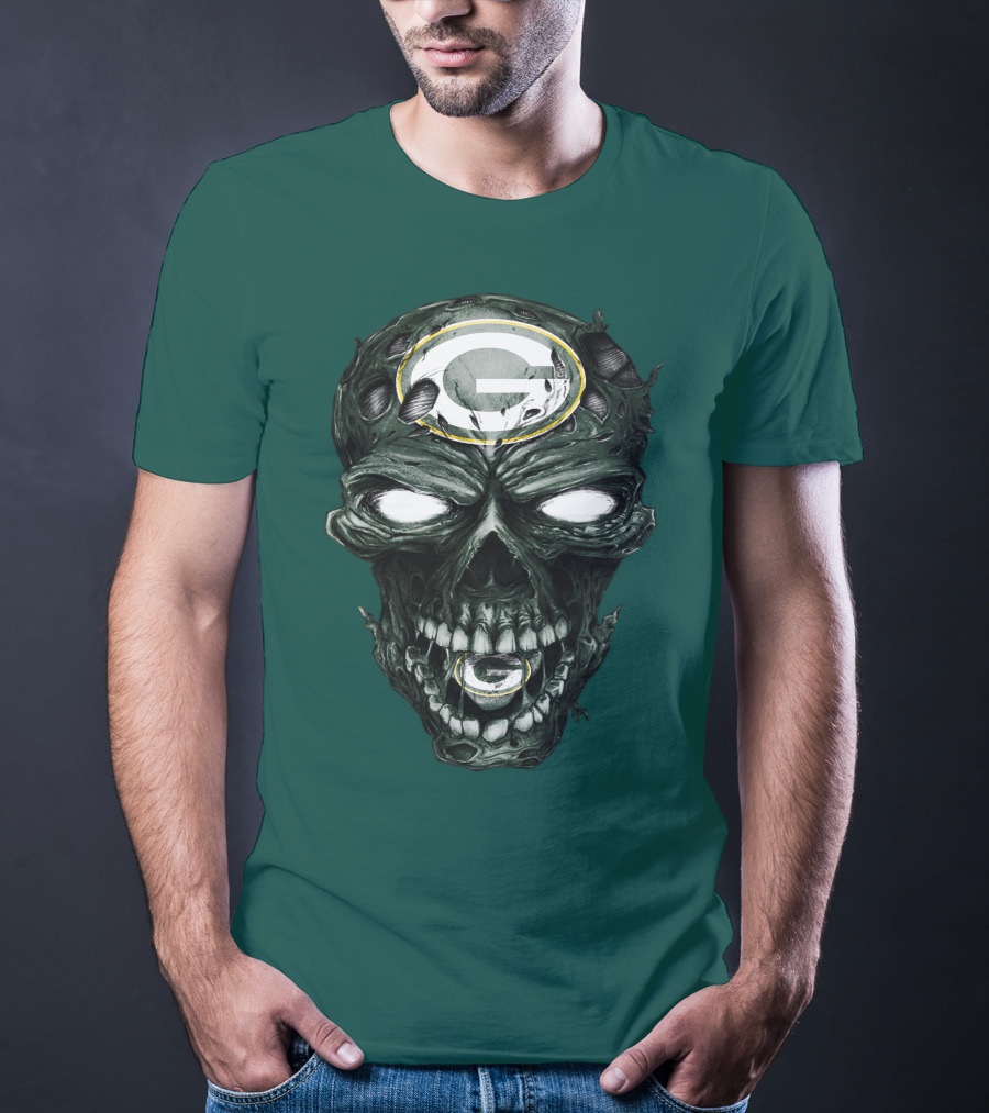 Skull Green Bay Packers G Logo Zombie Fusion T-Shirt