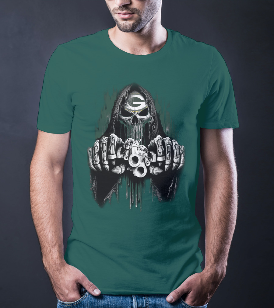 Green Bay Packers G Skull Grim Reaper 84 T-Shirt