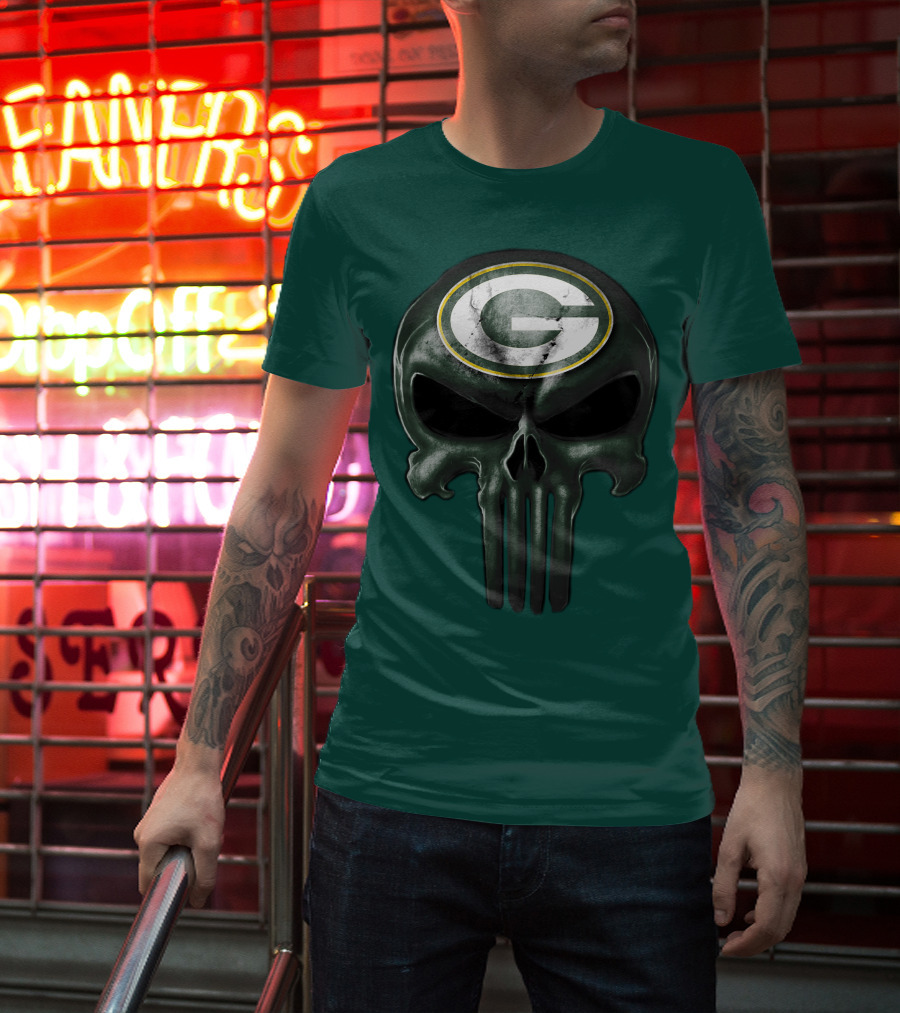 Green Bay Packers Skull T-Shirt