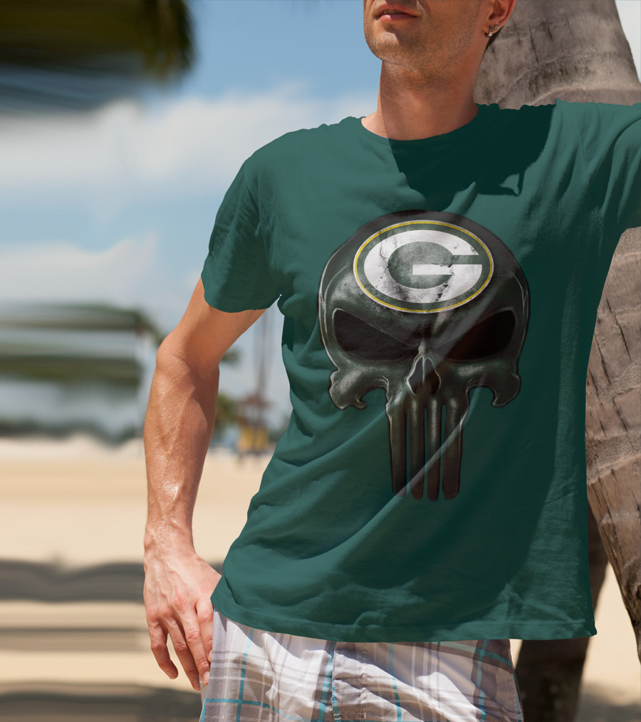 Green Bay Packers Skull T-Shirt