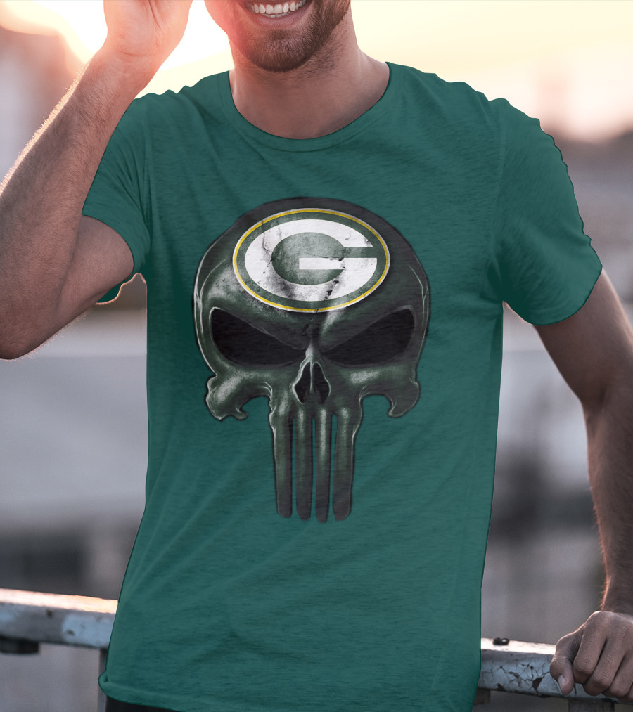 Green Bay Packers Skull T-Shirt