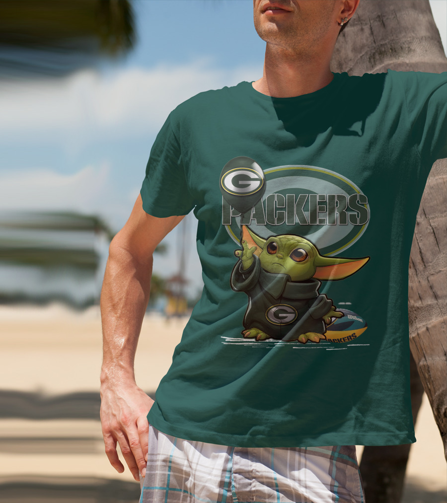 Yoda V1 Green Bay Packers Football Wilson T-Shirt