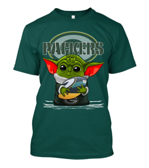 Yoda Holding Football With Green Bay Packers T-Shirt