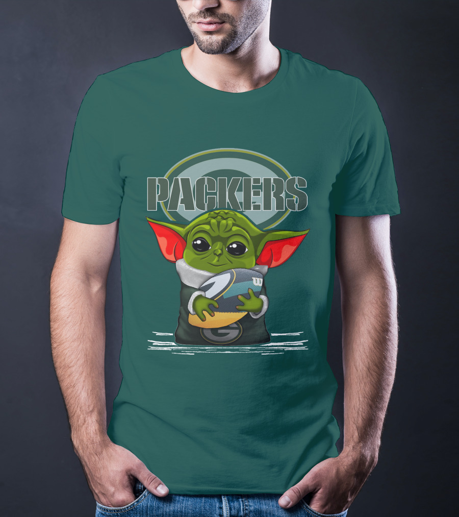 Yoda Holding Football With Green Bay Packers T-Shirt