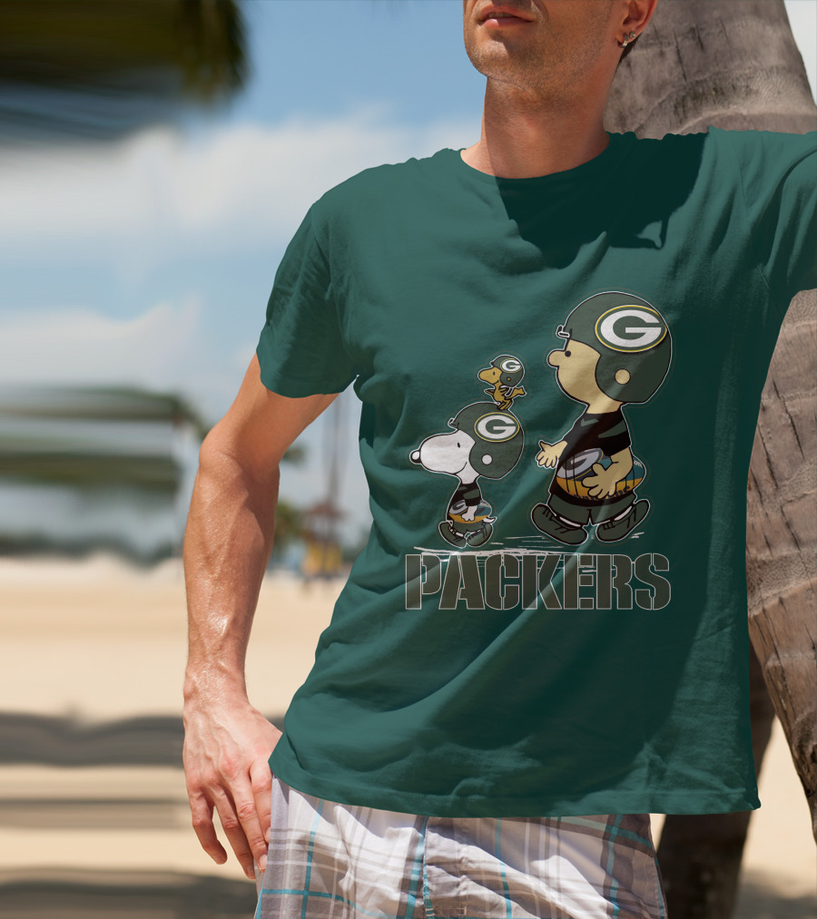 Snpfootball Green Bay Packers Peanuts Characters T-Shirt