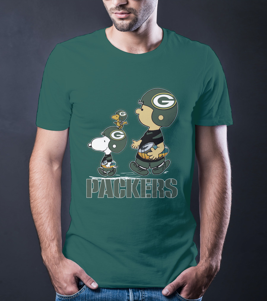 Snpfootball Green Bay Packers Peanuts Characters T-Shirt