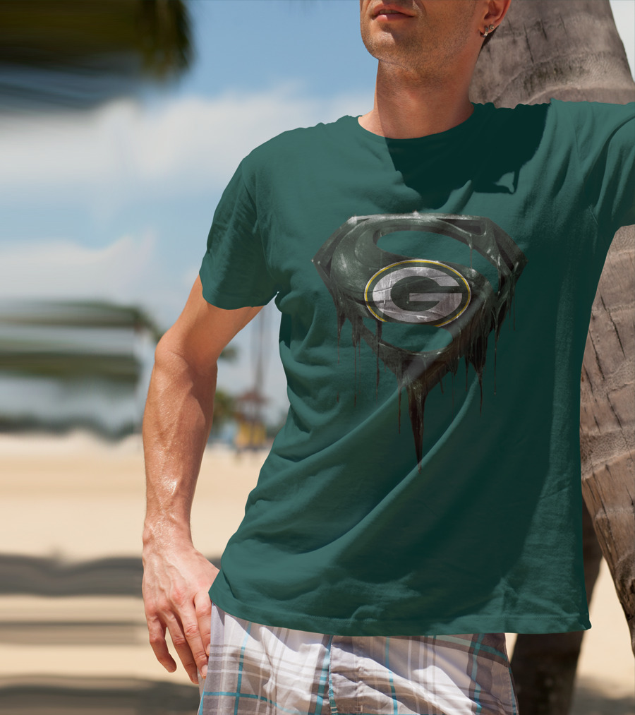 Spm Superman Green Bay Packers Logo Fusion T-Shirt