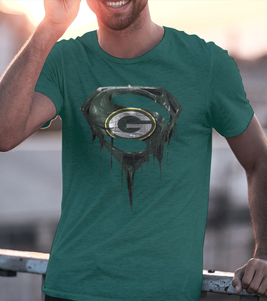 Spm Superman Green Bay Packers Logo Fusion T-Shirt