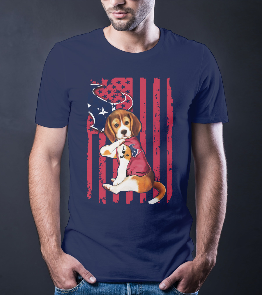 Houston Texans Beagle I Love Mom T-Shirt