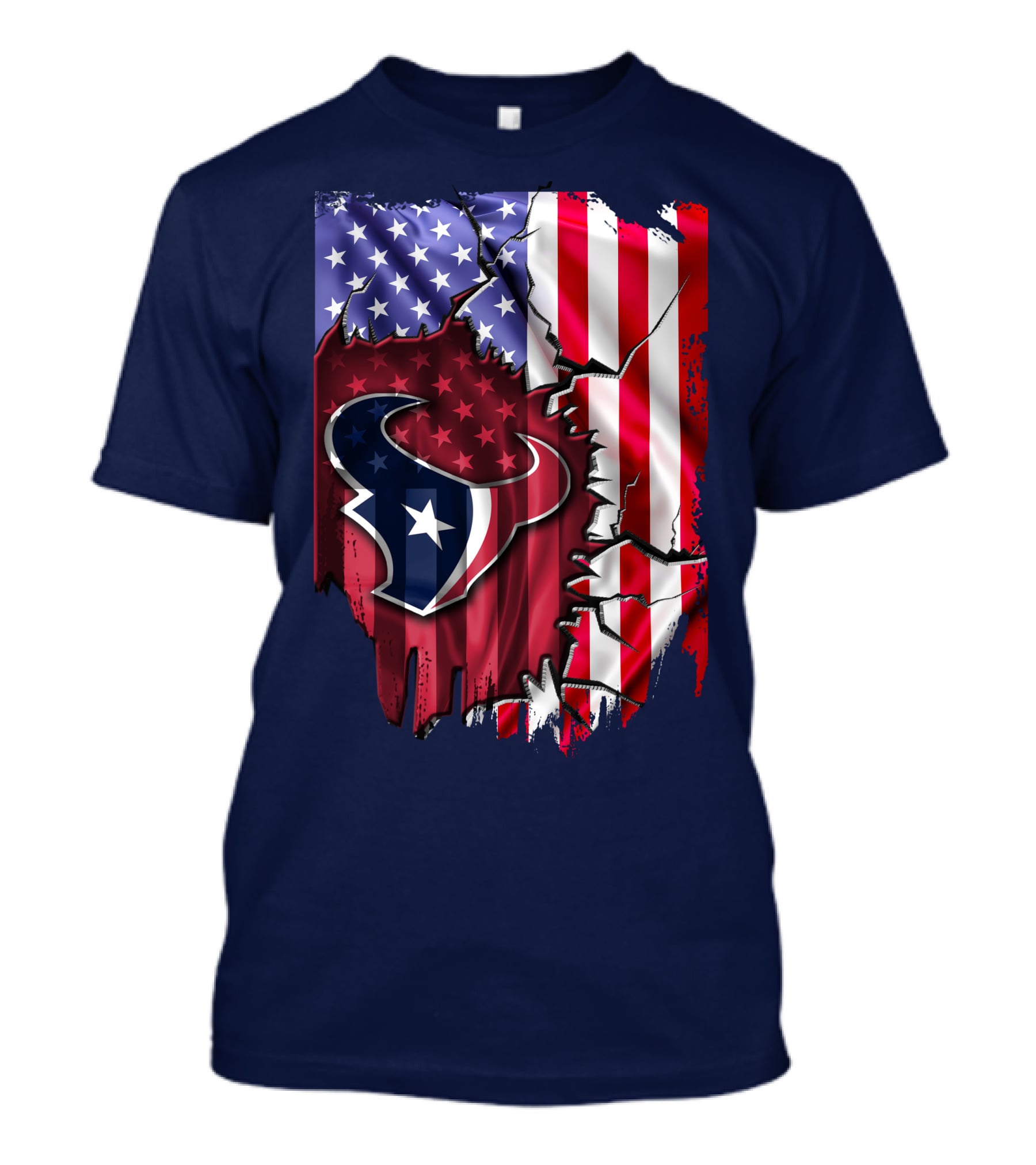 Flag Houston Texans American Flag Background T-Shirt