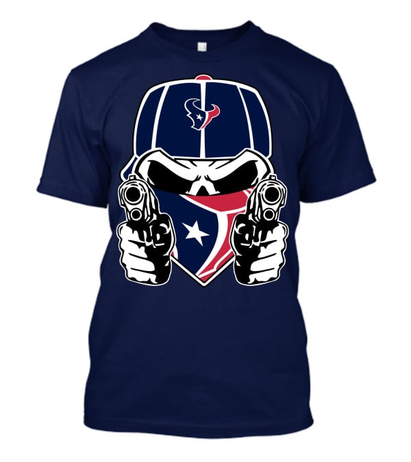 Houston Texans Skull Masked Gunslinger Fan Art T-Shirt