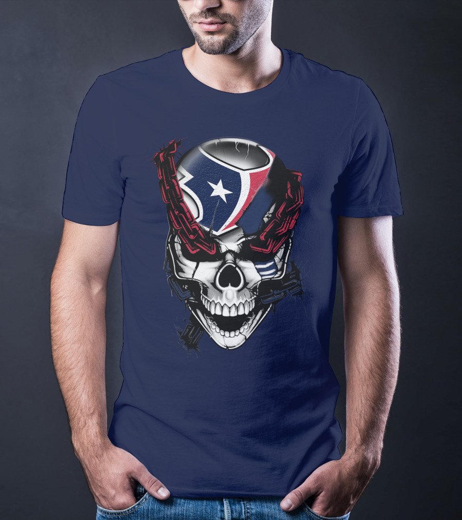 Houston Texans Skull With Chains T-Shirt