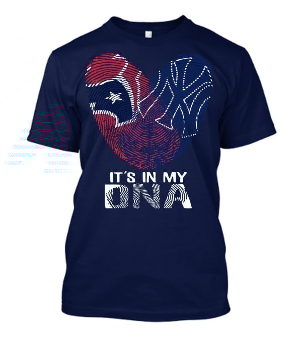 Houston Texans It's In My Dna Fingerprint Heart Yankees T-Shirt