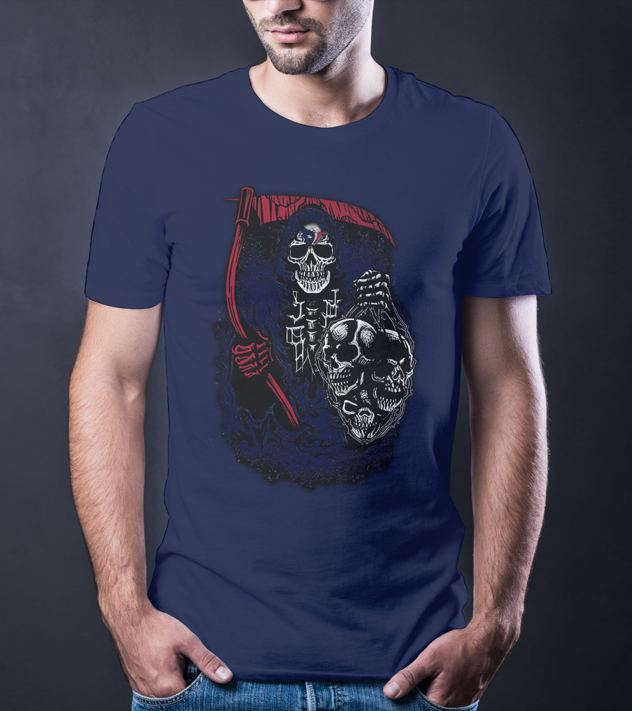 Houston Texans 07 Grim Reaper Skull Artwork T-Shirt