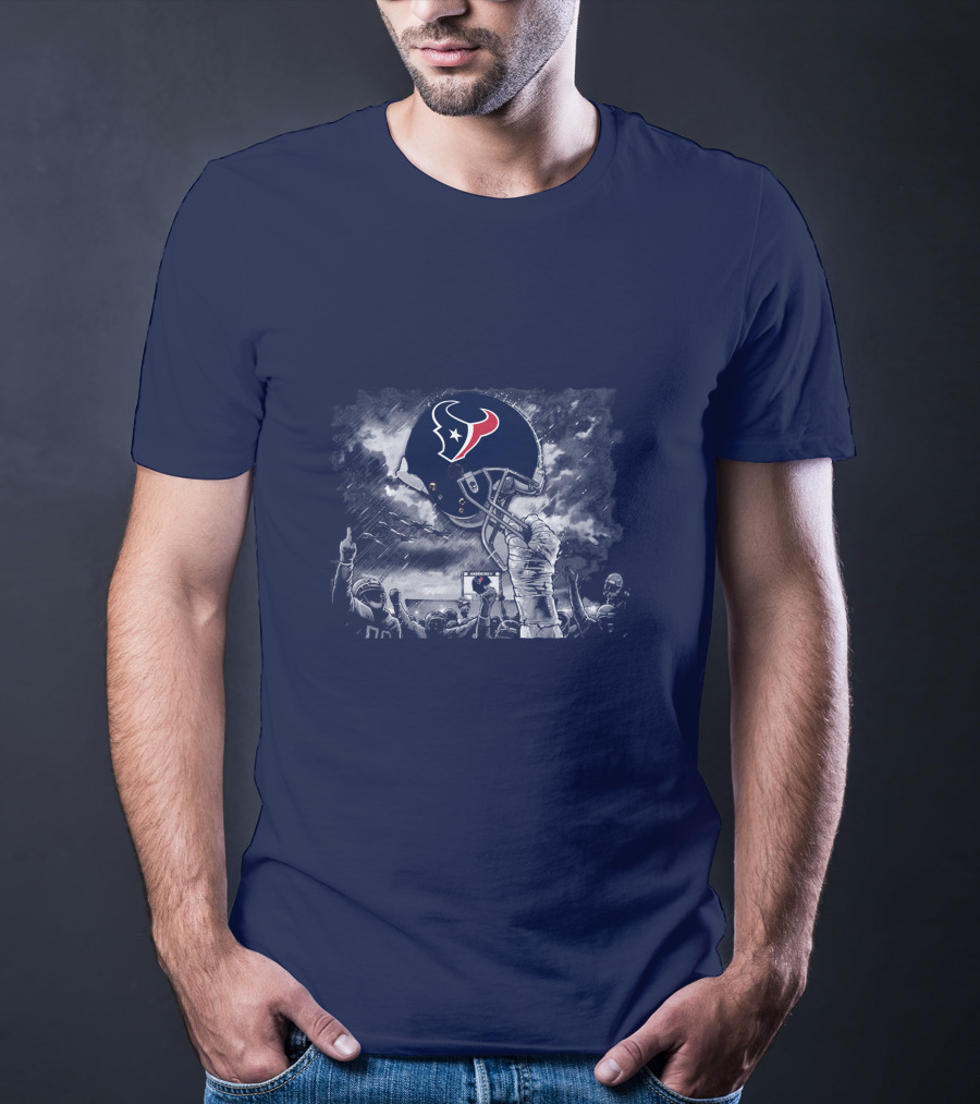Houston Texans Helmet Victory Celebration Scene T-Shirt