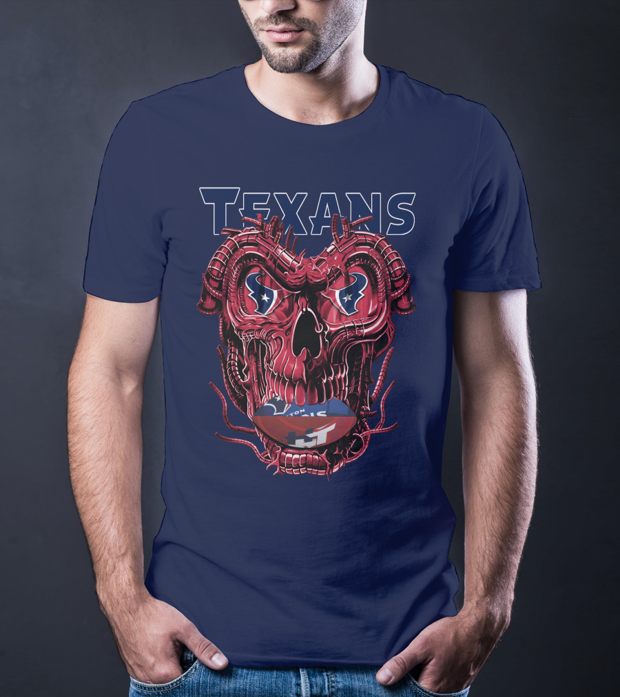 Texans Dragonskull Football Face T-Shirt