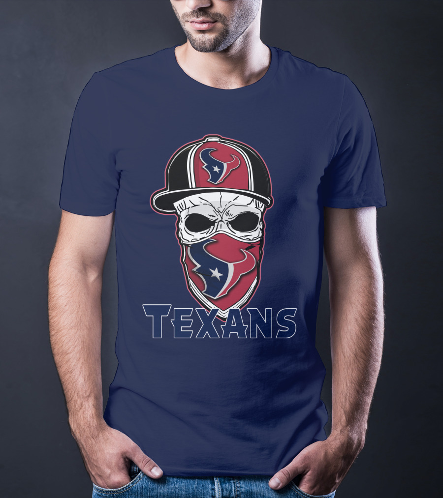 Houston Texans Skull Hat T-Shirt