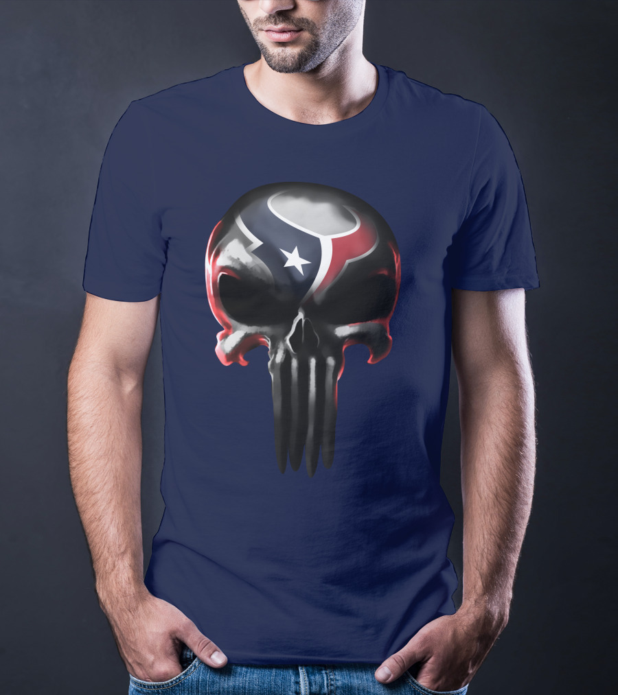 Houston Texans Punisher Skull T-Shirt