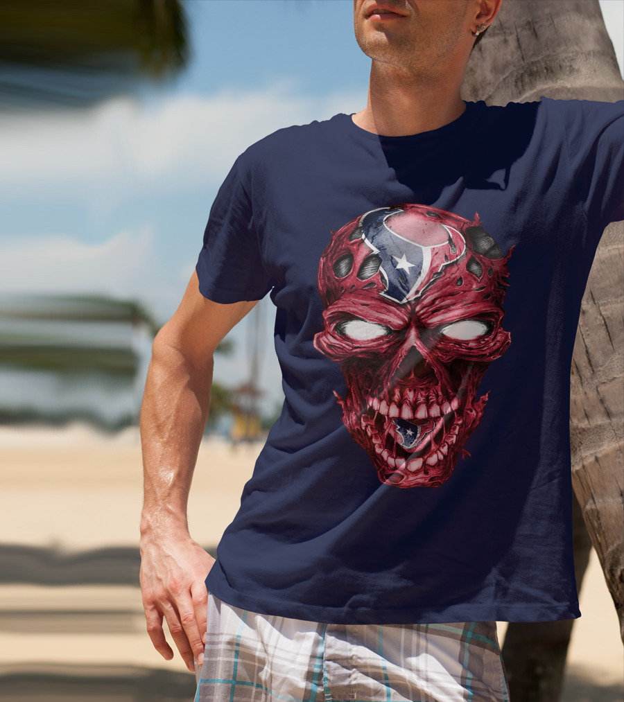 Skull Houston Texans Logo Horror T-Shirt