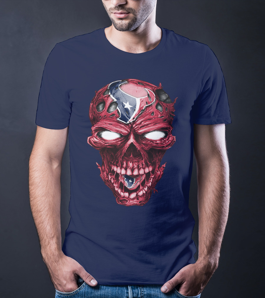 Skull Houston Texans Logo Horror T-Shirt