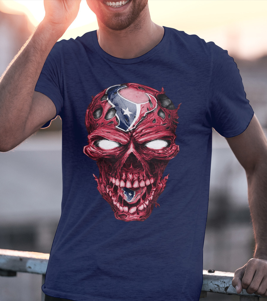 Skull Houston Texans Logo Horror T-Shirt
