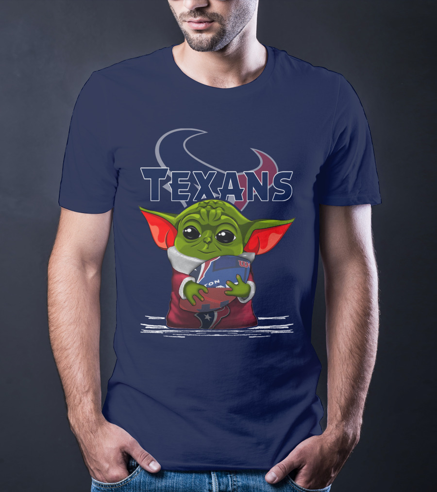 Texans Yoda Holding Football Houston NFL T-Shirt