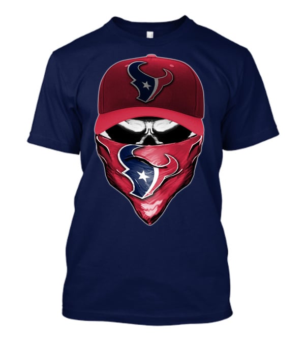 Houston Texans Skull Mask Hat T-Shirt