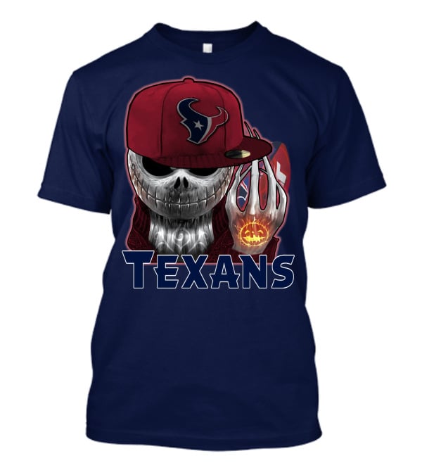 Jackskull Texans Football Halloween Pumpkin T-Shirt