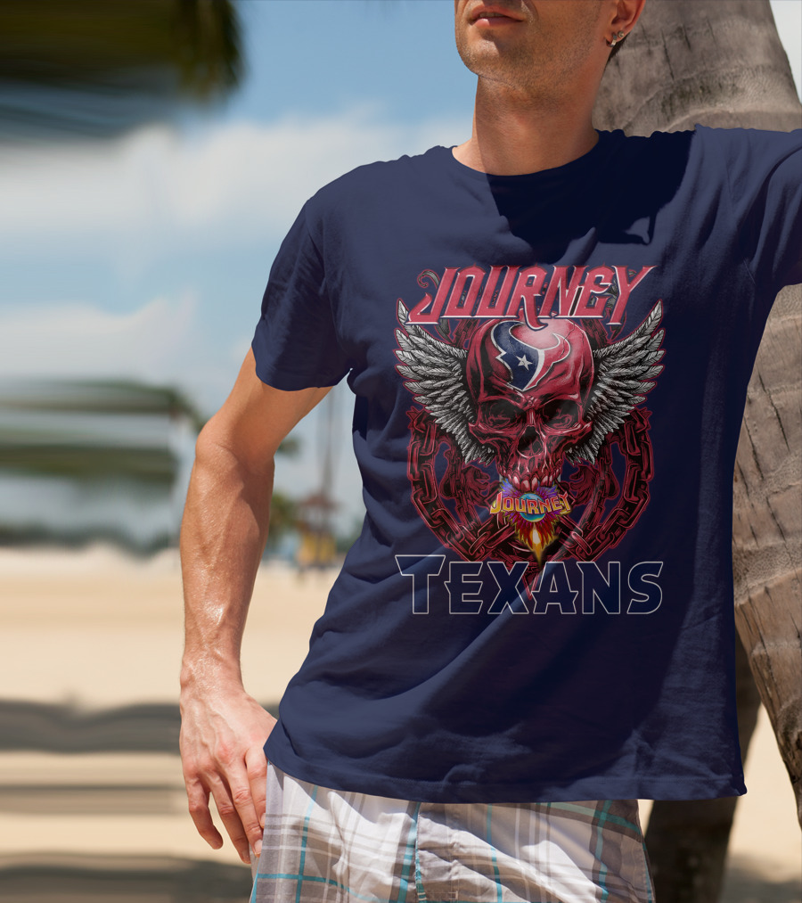 Journey Texans Skull Wings Nfl Fusion T-Shirt