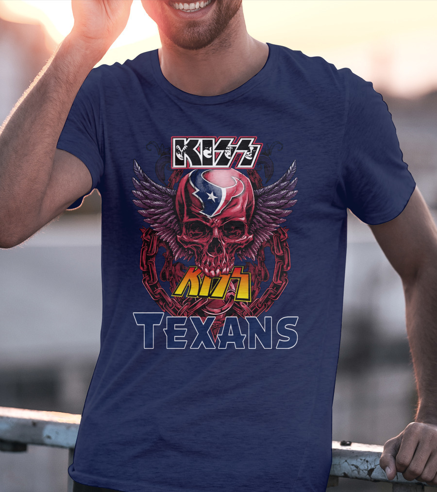 KISS Houston Texans Skull Wings T-Shirt