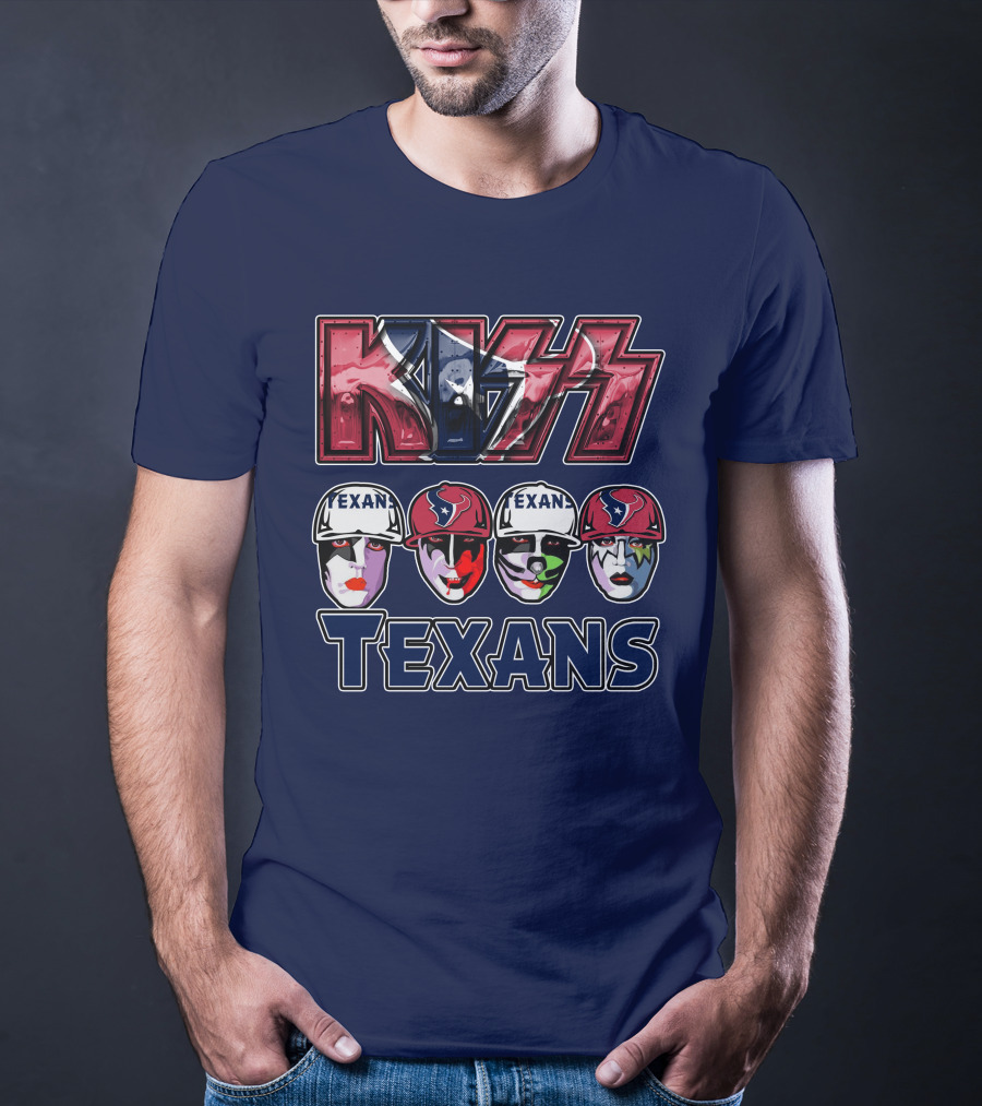 Kiss Texans Band Face Paint NFL T-Shirt