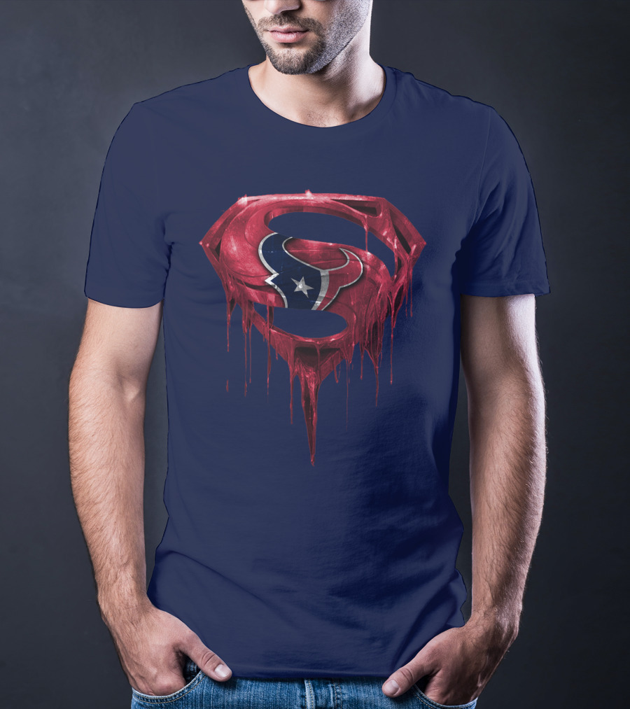 Superman Houston Texans Logo Fusion T-Shirt