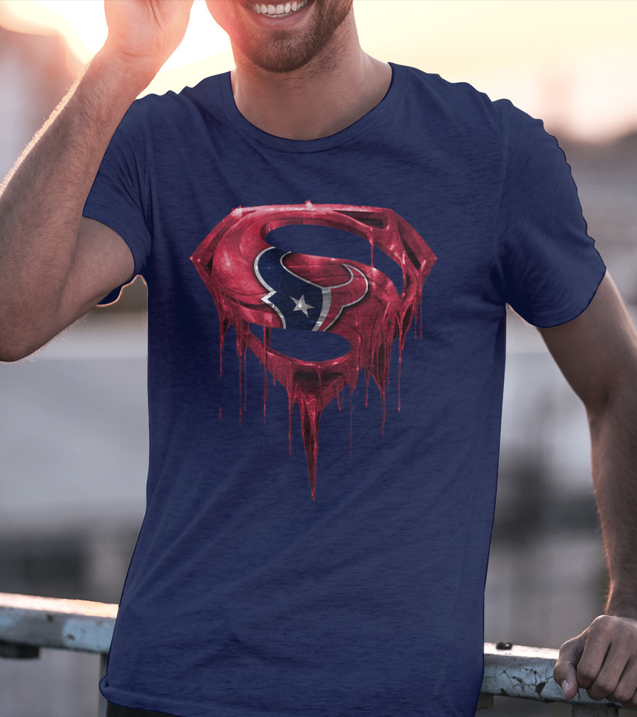 Superman Houston Texans Logo Fusion T-Shirt