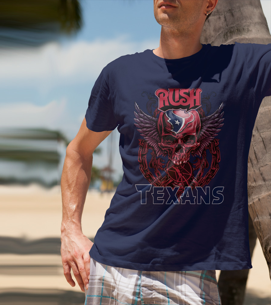 Rush Texans Skull Wings Iconic T-Shirt