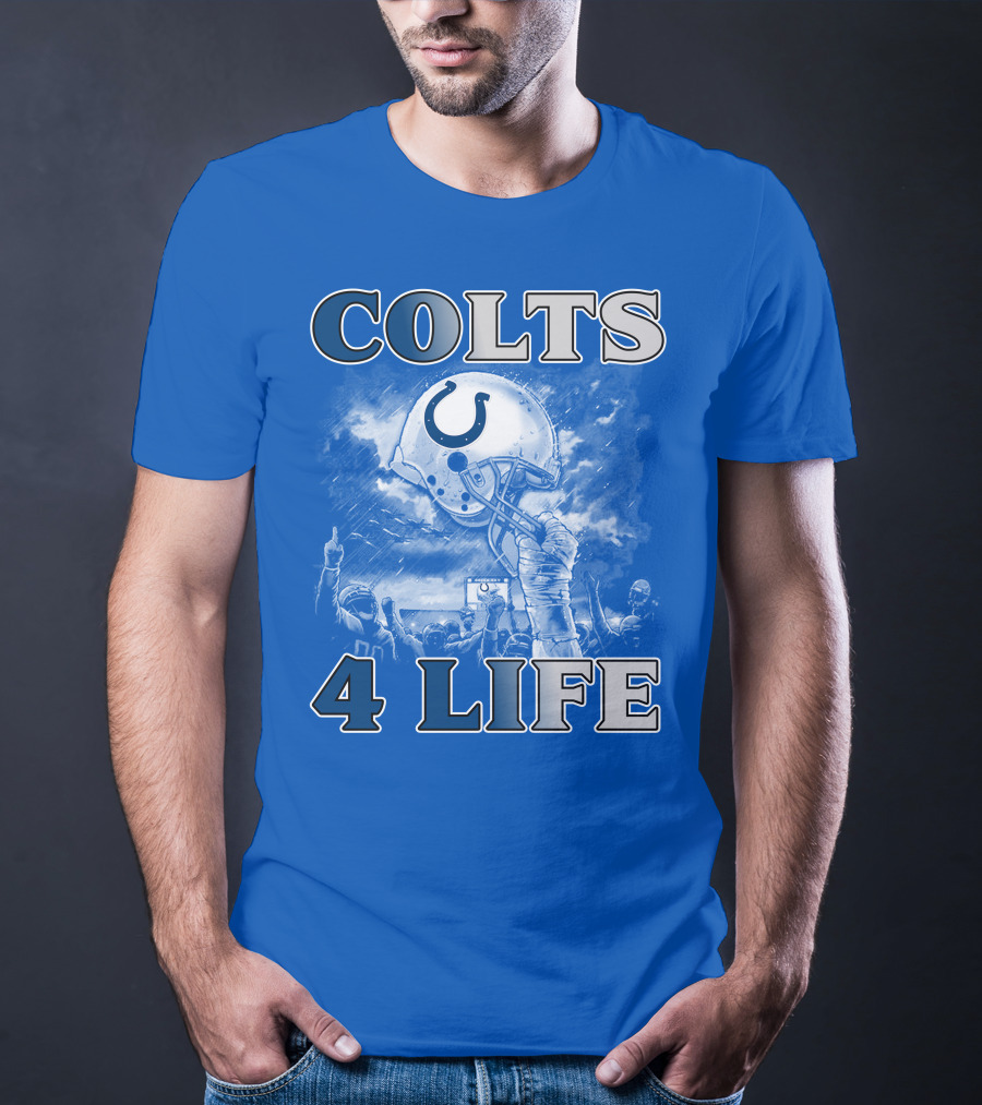 Colts 4 Life Indianapolis Colts Helmet And Fans Celebration T-Shirt
