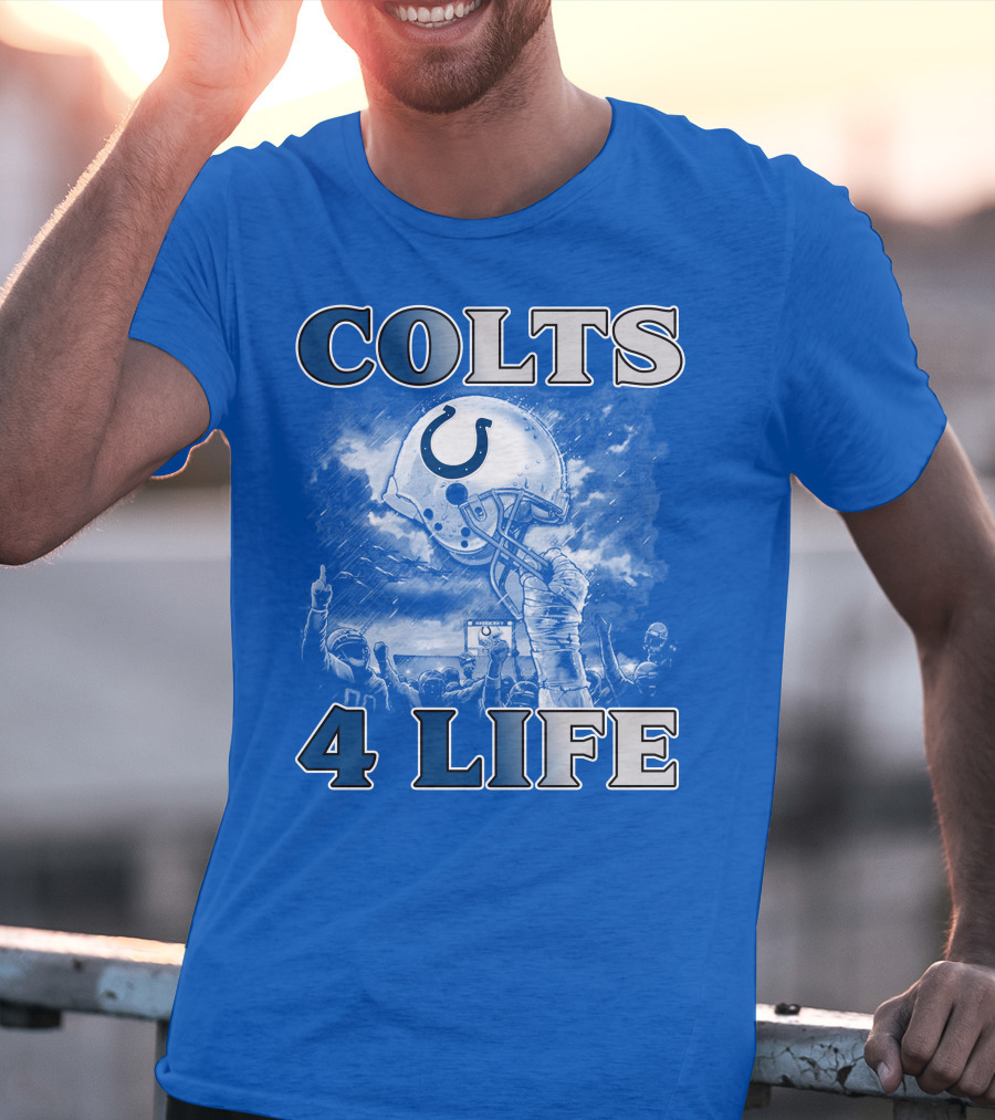 Colts 4 Life Indianapolis Colts Helmet And Fans Celebration T-Shirt