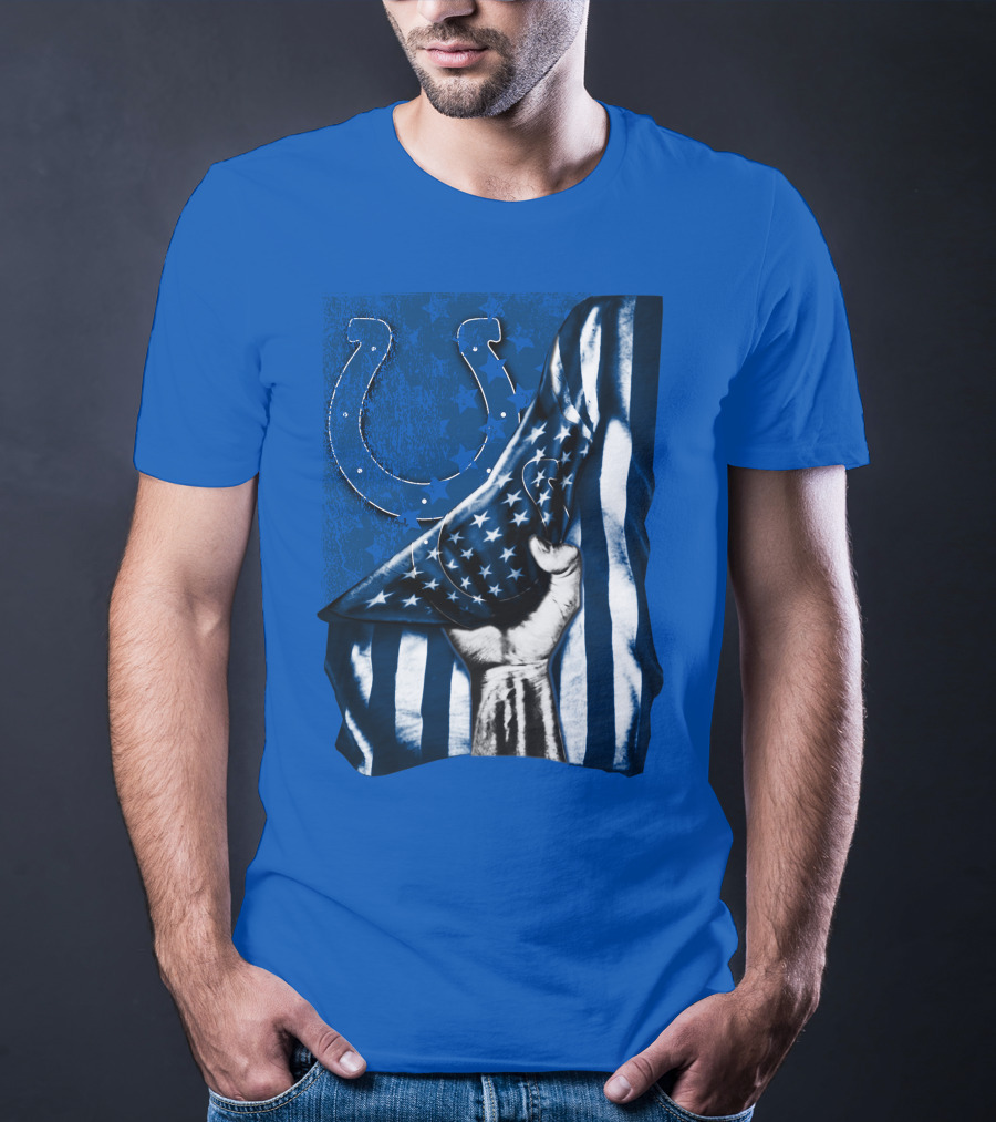 Indianapolis Colts American Flag Horseshoe T-Shirt