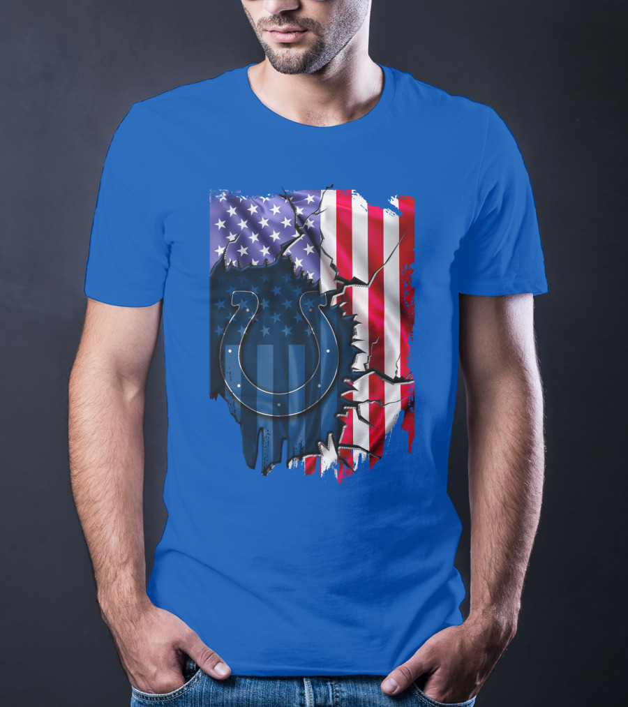 American Flag Indianapolis Colts Horseshoe T-Shirt