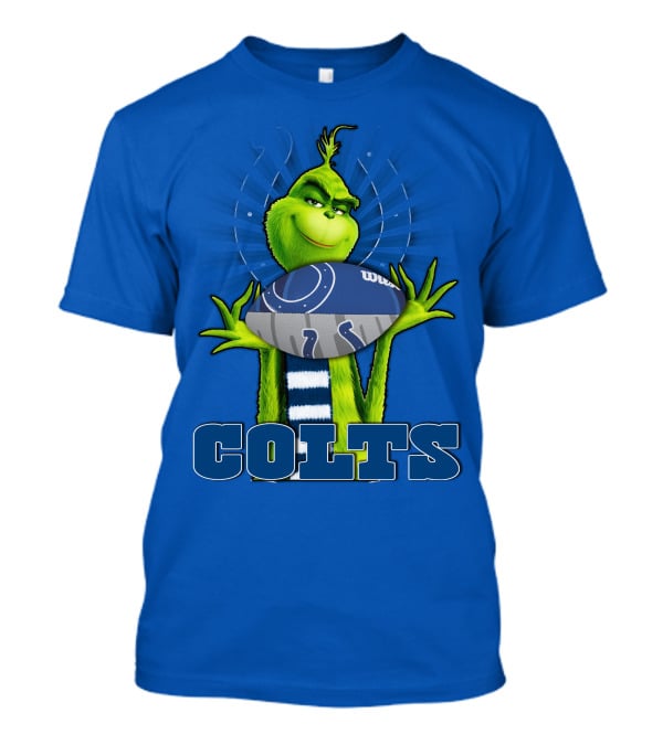 Grinch Holding Indianapolis Colts Football Stadium Background T-Shirt