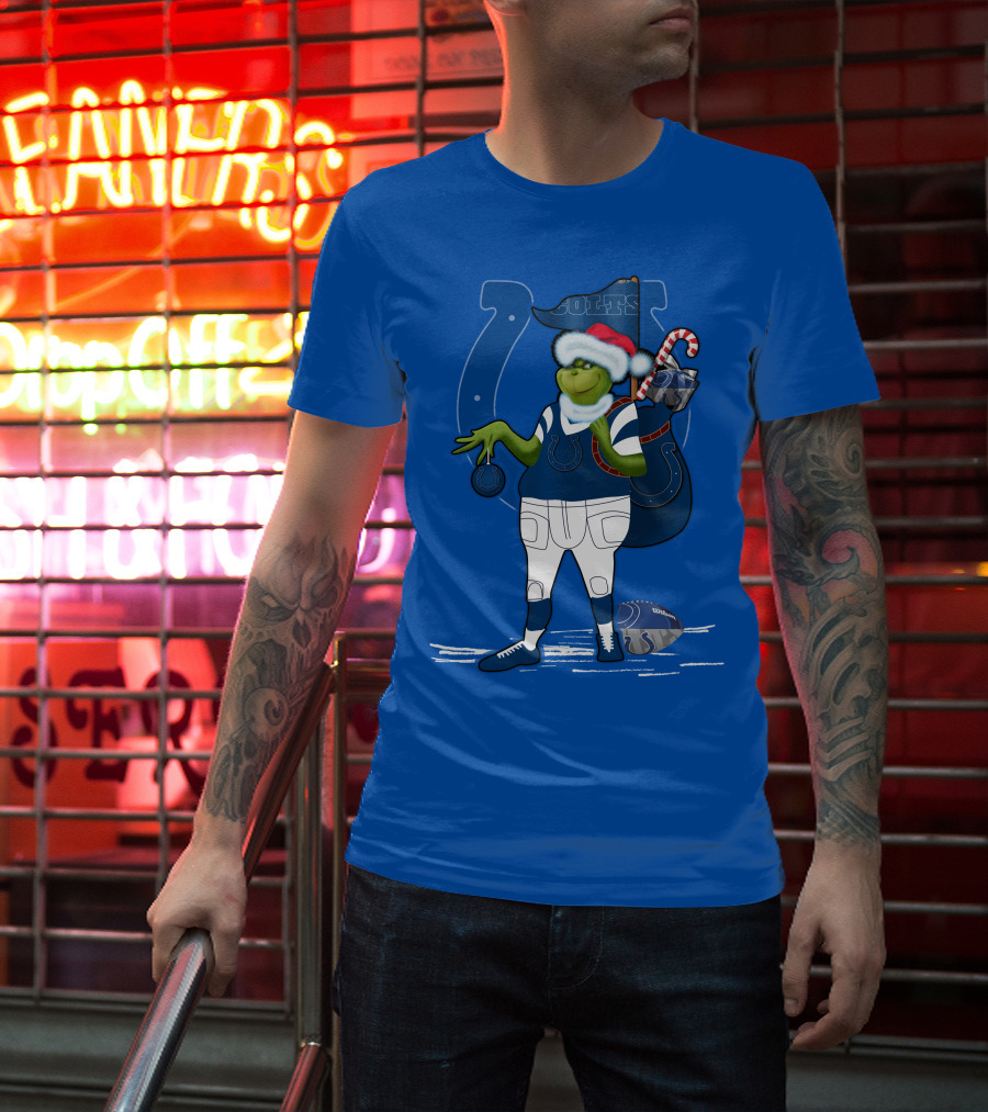 Grinchxmas Indianapolis Colts Holiday Football Cheer T-Shirt