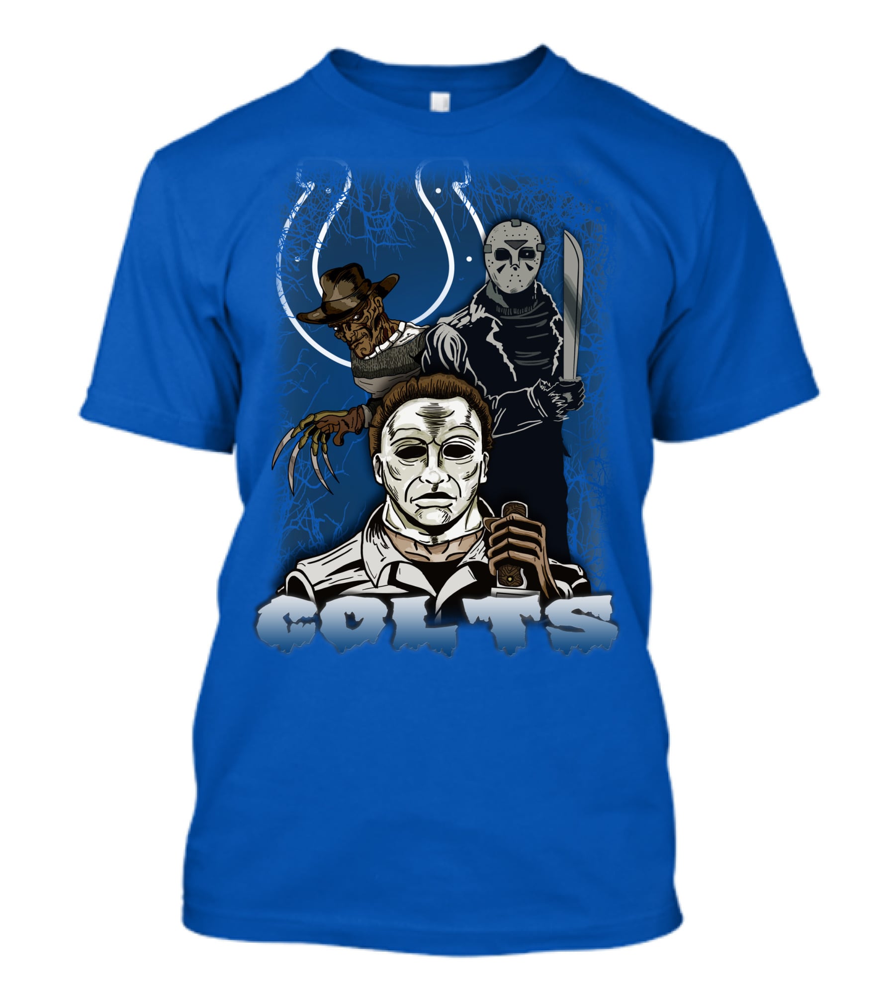 Colts Indianapolis Horror Characters Halloween Mashup T-Shirt